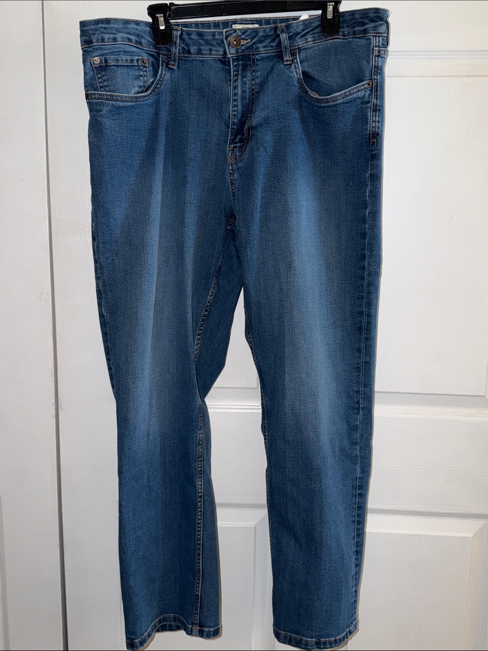 Weatherproof Men's Straight Relaxed Fit Jeans in Blue Denim